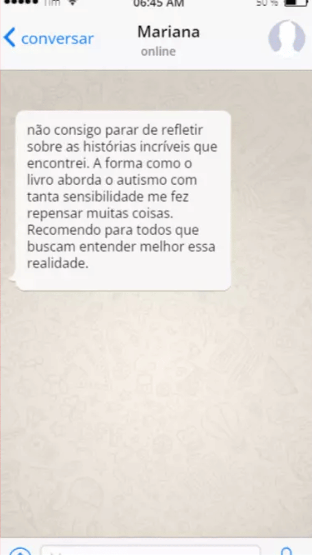 Depoimento WhatsApp